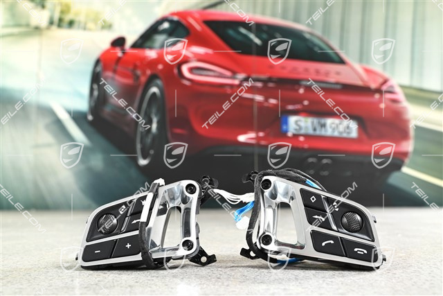 Switch for vehicles with multifunction steering wheel, Galvano silver,Set