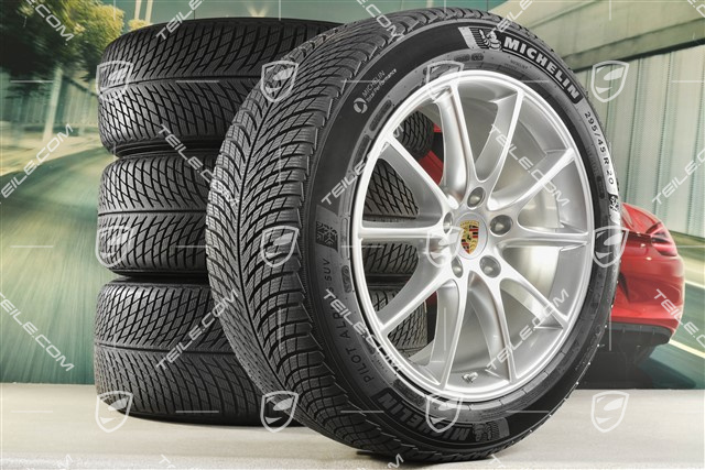 20" koła zimowe Cayenne Design, komplet, felgi 9J x 20 ET50 + 10,5J x 20 ET64 + NOWE opony zimowe Michelin 255/55 R20 + 295/45 R20, z czujnikami ciśnienia