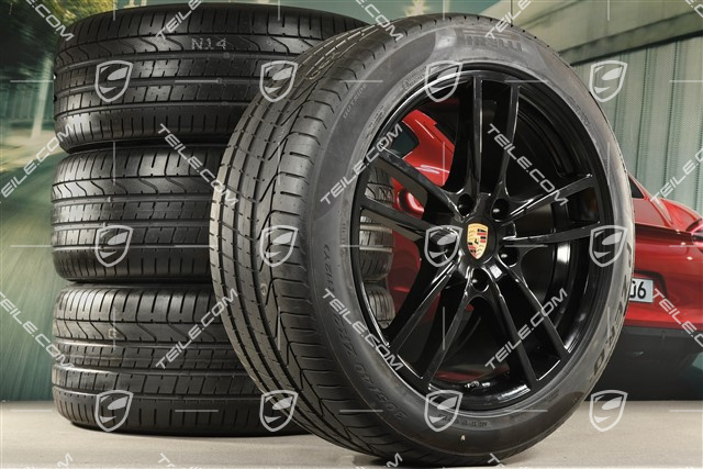 20" Cayenne Sport Sommerräder Satz, Felgen 9J x 20 ET50 + 10,5J x 20 ET64 + Sommerreifen 275/45 R20 + 305/40 R20, mit RDK-Sensoren