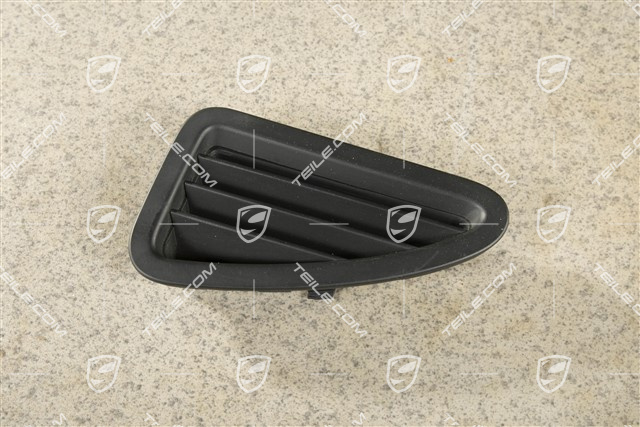 Dashboard side vent / grille / defroster trim, upper, Black, L