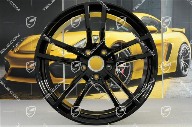 21" Felgensatz Cayenne Turbo, 11J x 21 ET58 + 9,5J x 21 ET46, schwarz hochglanz