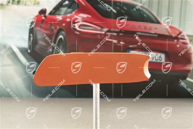 Cover trim under parking-brake lever, Leather, Terracotta