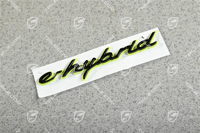 "e-hybrid" Schriftzug, Schwarz Hochglanz