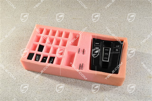 Control panel / switchboard centre console repair kit, sliding roof, coupe, black matte/ hi-gloss ch