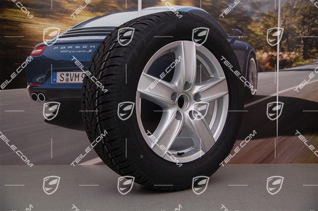 18" Cayenne S III Winterräder Satz, 4x Felgen 8 J x 18 ET 53 + 4x Dunlop Winterreifen 255/55 R 18 109V XL M+S, ohne RDK-Sensoren