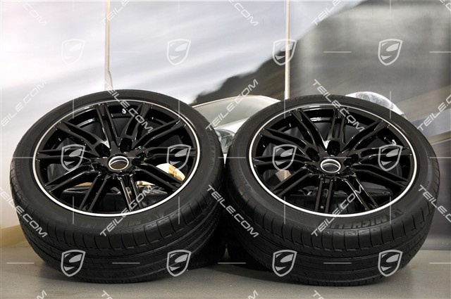 21" Sport Edition Sommerräder Satz, Schwarz hochglanz, 4x Felgen 10J x 21 ET 50 + 4x Reifen 295/35 R 21 107Y XL, ohne RDK