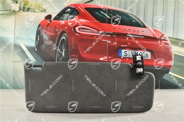 Sonnenblende, mit Spiegel, Alcantara, Schwarz, L