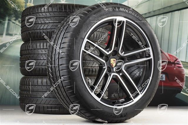 20" Turbo Sommerräder Satz, Felgen 9J x 20 ET26 + 10J x 20 ET19 + NEUE Sommerreifen Michelin Latitude Sport 265/45 R20 + 295/40 R20, mit RDK-Sensoren