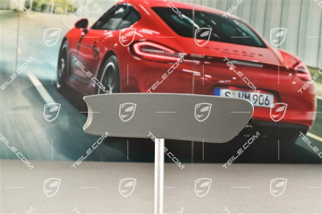 Cover, parking-brake lever, Leather, Stone Grey