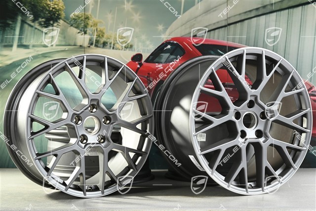 20+21-inch RS Spyder rims set, 8,5J x20 ET50 + 11,5J x 21 ET79, Darksilver