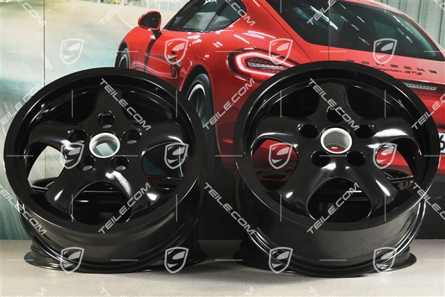 17" Komplet felg CUP II, 7J x 17 ET55 + 8J x 17 ET30, czarny połysk