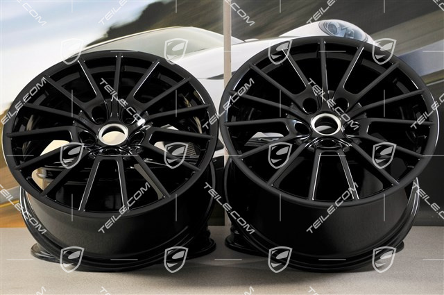 20" Panamera Sport Felgensatz, 2 x 9,5J x 20 ET 65 + 2 x 11,5 J x 20 ET 63, schwarz
