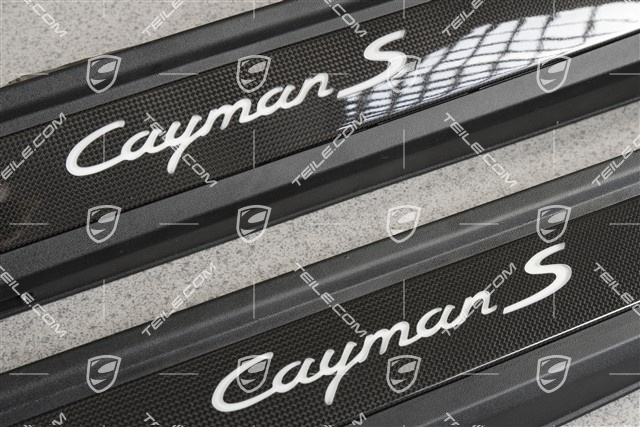 Blenden/Einstiegleisten, mit Beleuchtung, Carbon, "Cayman S", Satz, L+R