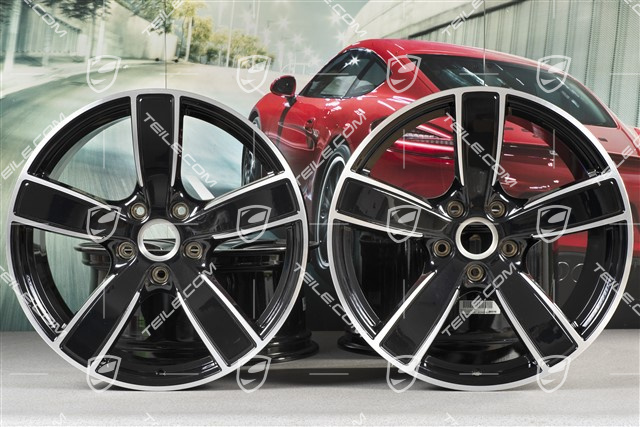 20-inch wheel rim set Carrera Sport, 8,5J x 20 ET49 + 11,5J x 20 ET56, Jet Black Metallic