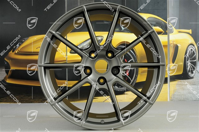 20-inch Spyder wheel rim set, rims 8,5J x 20 ET57 + 10,5J x 20 ET47, Platinum satin mat
