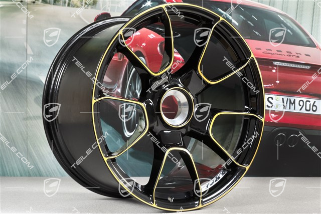 20" Felga centralnie mocowana, 911 Turbo S Exclusive Design, 11,5J x 20 ET56, czarna/złoto-żółta