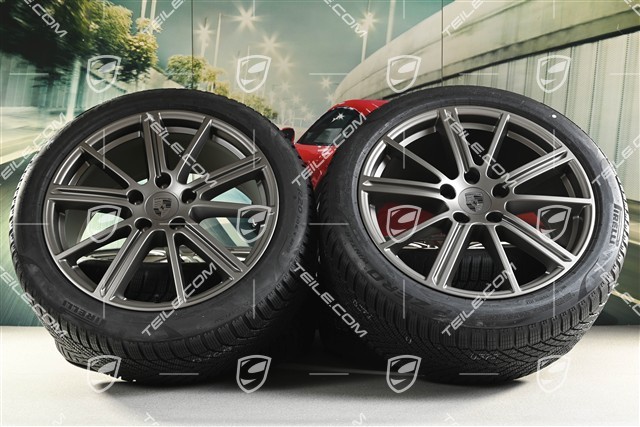20" Panamera Turbo Winterräder Satz, Felgen 9,5J x 20 ET71 + 10,5J x 20 ET71 + NEUE Pirelli Winterreifen 275/40 R20 + 315/35 R20, Turbonit