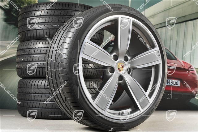 22-inch Cayenne Coupé Summer wheel set Sport Classic, wheel rims 10J x 22 ET48 + 11,5J x 22 ET52 + Pirelli summer tyres 285/35 R22 + 315/30 R22, with TPMS