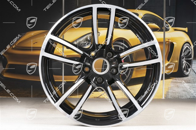 20" Cayenne Sport Felgensatz, 10,5J x 20 ET64 + 9J x 20 ET50, Felgensternen in Schwarz