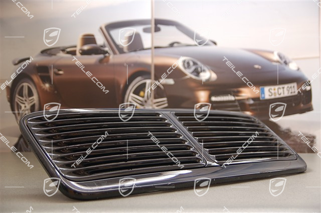 Rear spoiler grille, 2-piece, incl. centre part and reinforcement, Carrera S