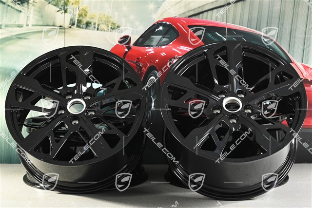 21" Komplet felg Cross Turismo Design, 9,5J x 21 ET60 + 11,5J x 21 ET66, czarny wysoki połysk