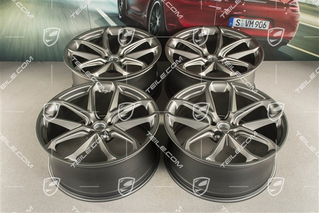 21" GT Design Felgensatz, 9,5J x 21 ET27 + 10J x 21 ET19, Platinum-Seidenmatt