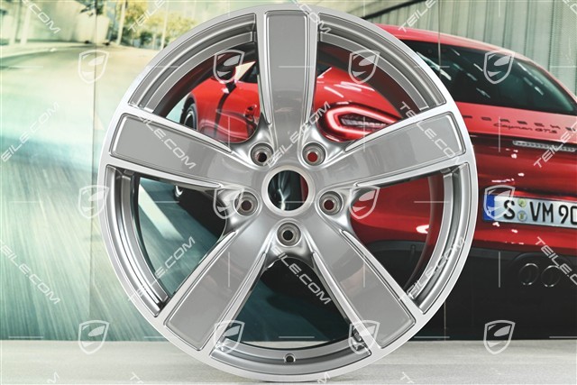 20-inch wheel rim set Carrera Sport, 8,5J x 20 ET57 + 10,5J x 20 ET47, Platinum silver metallic