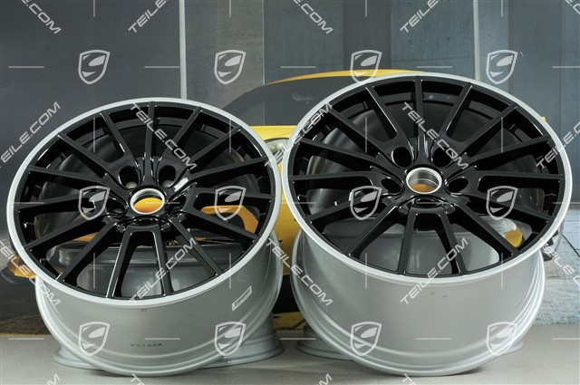 20-inch Panamera Sport wheel set, 9,5J x 20 ET 65 + 11,5 J x 20 ET 63, rims arms in black