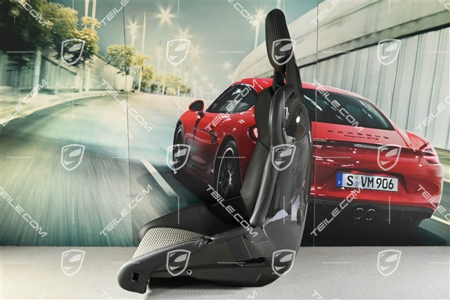 Schalensitz GT3RS / GT2RS, Carbon, Leder, Schwarz, ohne Schinen, L