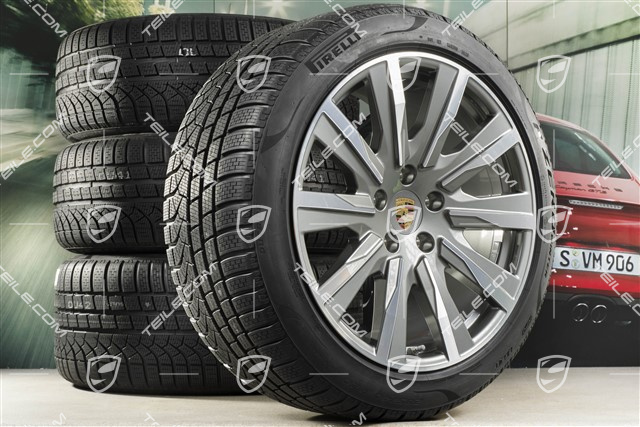 20-inch Taycan Tequipment Design winter wheel set, rims 9J x 20 ET54 + 11J x 20 ET60 + NEW Pirelli winter tyres 245/45 R20 + 285/40 R20