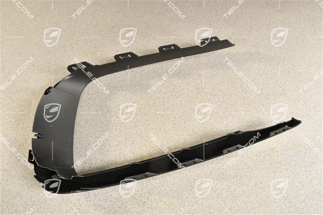 Front bumper Cover trim, Black matte, R