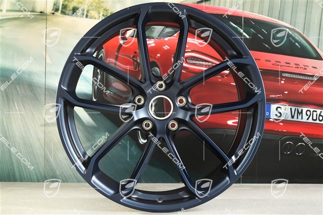 22-inch GT wheel rim set, rims 10,5J x 22 ET49 + 11,5J x 22 ET52, ocean blue pearl effect