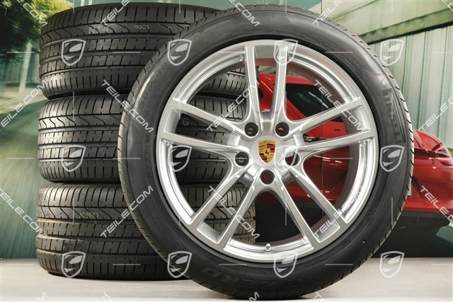 20-inch Cayenne Sport summer wheel set, rims 9J x 20 ET50 + 10,5J x 20 ET64 + NEW Pirelli summer tyres 275/45 R20 (110)Y XL + 305/40 R20 (112)Y XL, with TPMS