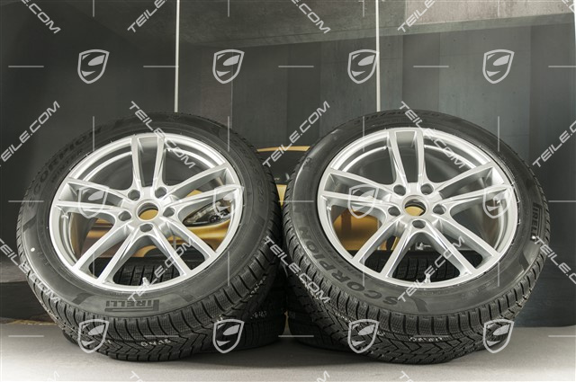 20" koła zimowe Cayenne COUPE Sport, komplet, felgi 9J x 20 ET50 + 10,5J x 20 ET55 + NOWE opony zimowe Pirelli 275/45 R20 + 305/40 R20, z czujnikami ciśnienia