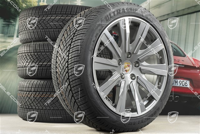 20-inch Taycan Tequipment Design winter wheel set, rims 9J x 20 ET54 + 11J x 20 ET60, Goodyear winter tyres 245/45 R20 + 285/40 R20