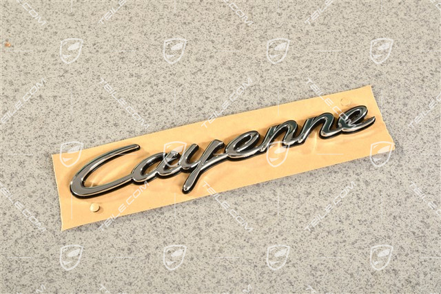 Coupe, Badge / Emblem CAYENNE Chrome on a black background