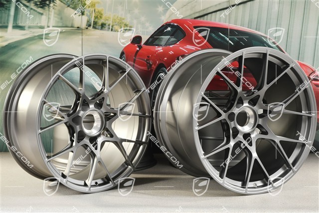 20"+21" GT3RS komplet felg, felgi 10J x 20 ET45 + 13J x 21 ET31, ciemny srebrny / darksilver