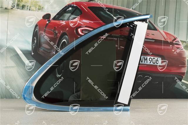 Seitenscheibe mit Zierleiste, Aluminium-Paket Chrom look, getönt, R