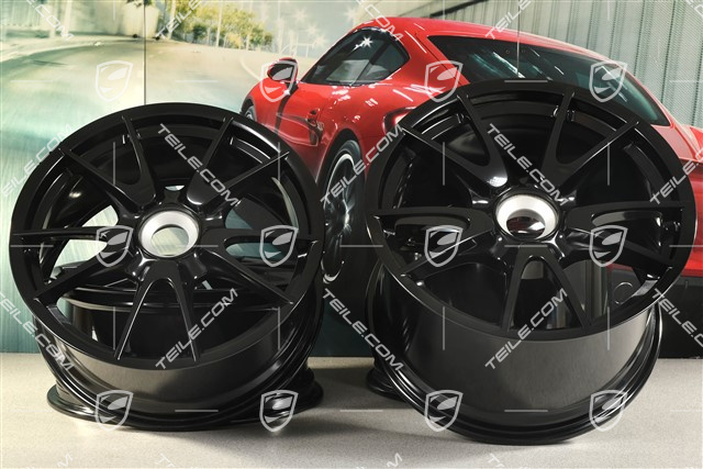 19" GT3 II Felgensatz, vorne 8,5J x 19 ET53 + hinten 12J x 19 ET63, schwarz hochglanz