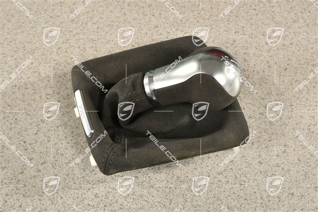 Schaltknauf / Schaltknopf mit Schaltmanschette, Alcantara, Schwarz, Schaltgetriebe