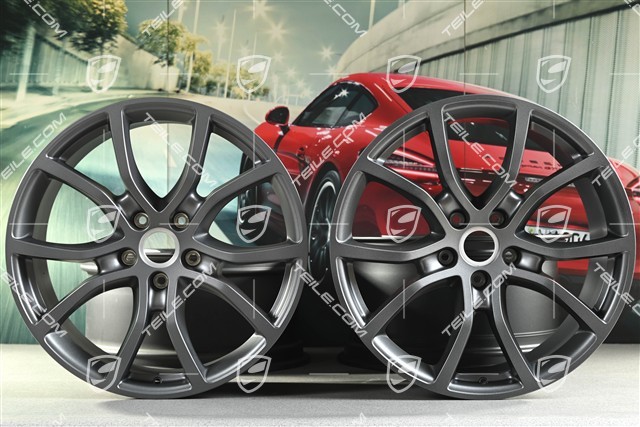 21-inch wheel rim set Exclusive Design, 9,5J x 21 ET46 + 11J x 21 ET58, Vesuvius grey