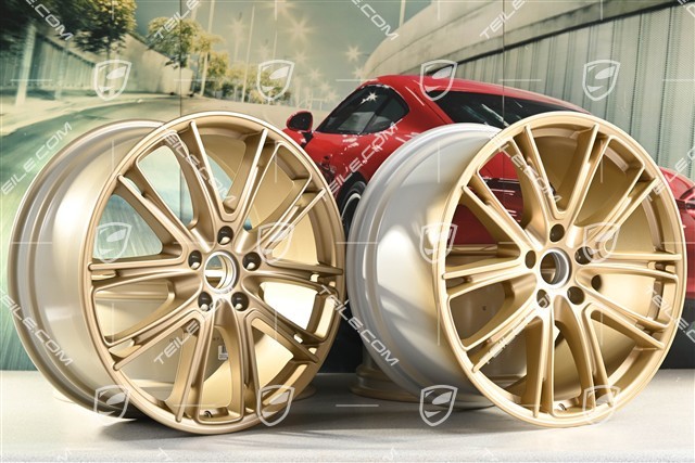21" Felgensatz Panamera Exclusive, 9,5J x 21 ET71 + 11,5J x 21 ET69, Aurum