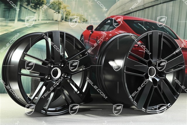 20" Komplet felg Panamera Design 2, 9,5J x 20 ET71 + 11,5J x 20 ET68, czarny satynowy półmat