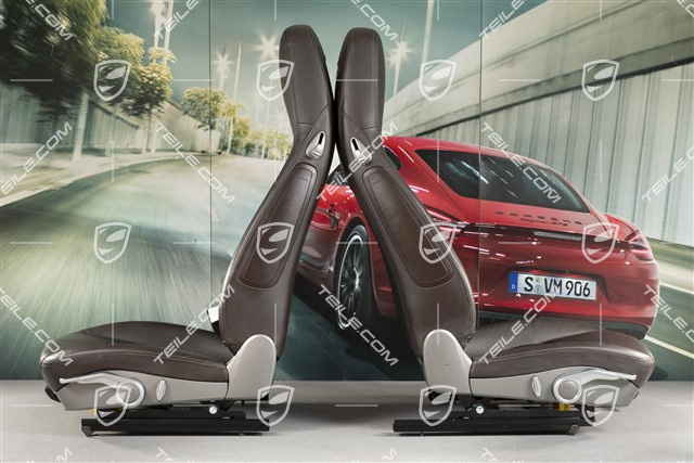 Fotele, regulowane manualnie, skóra, Cocoa, komplet (L+R)