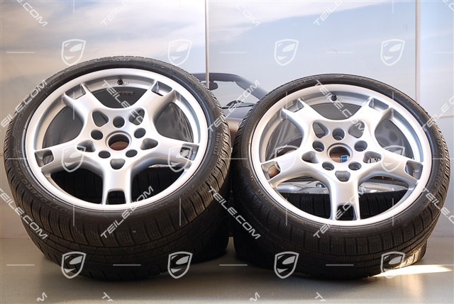 19" Carrera S Winterräder, C2/C2S, Felgen 8J x 19 ET57 + 11J x 19 ET67 + NEUE Pirelli Sottozero Winterreifen 235/35 R19 + 295/30 R19, mit RDK-Sensoren