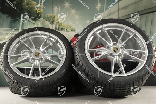 19-/20-inch Carrera winter wheel set, wheel rims 8,5J x 19 ET52 + 11J x 20 ET66 + Pirelli winter tyres 235/40 R19 + 295/35 R20, with TPMS