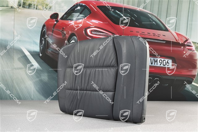 Back seat backrest, Draped leather, metropole blue, Coupe, R