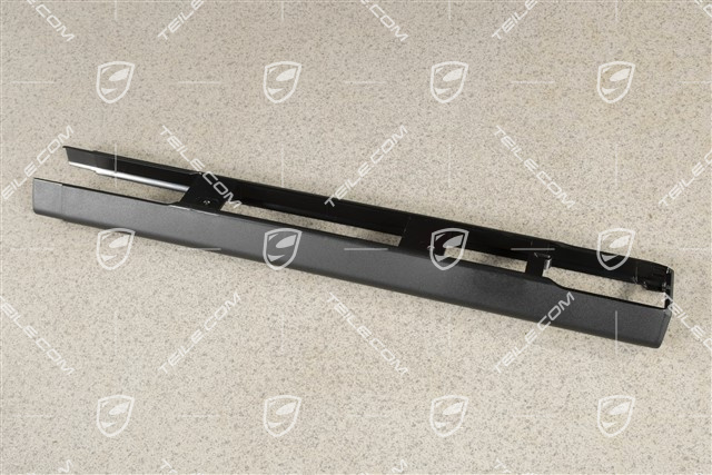 Seat rail cover, Satin black, Front, L