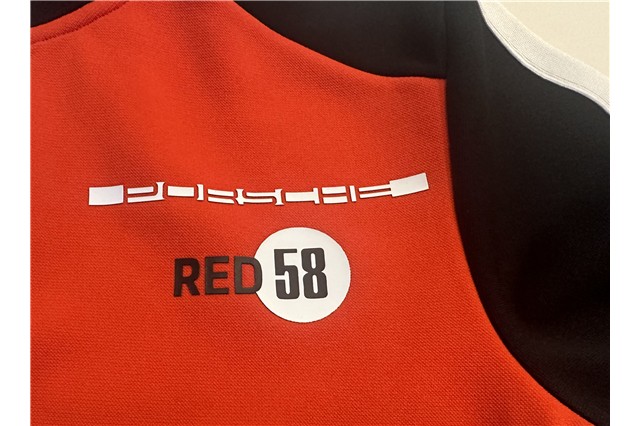 Men's training jacket, red/black, size S