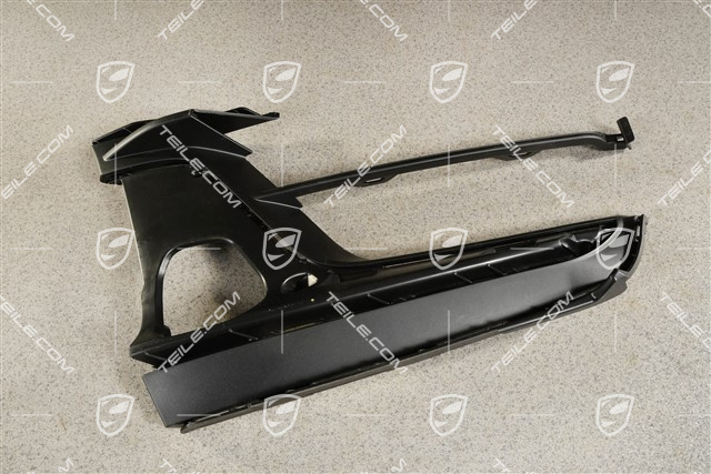 Front bumper Cover trim, Black matte, L